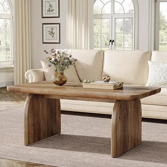 New Rectangle Coffee Wood Living Room Table Farmhouse Accent Center Low Cocktail Tea Table