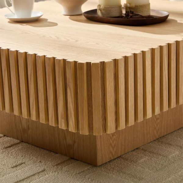 Natural Wood Coffee Table Modern Handcraft Drum Wooden Solid Veneer Tea Table
