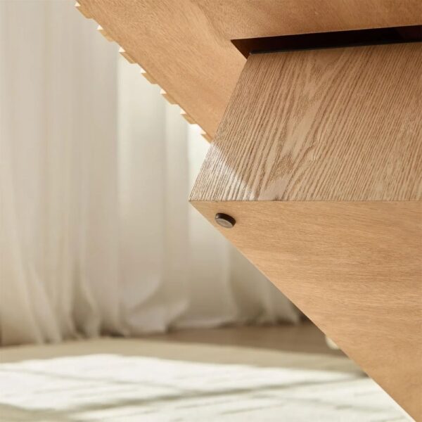 Natural Wood Coffee Table Modern Handcraft Drum Wooden Solid Veneer Tea Table